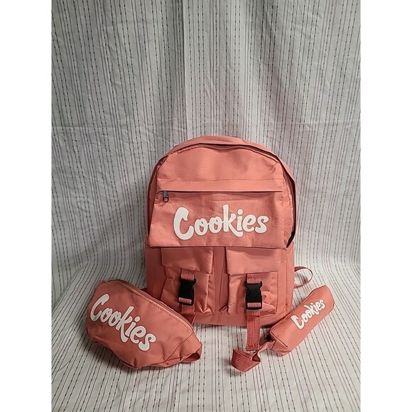Cookies 3-Piece Set – Backpack, Fanny Pack & Pouch – Stylish Phx Pink Riare Find